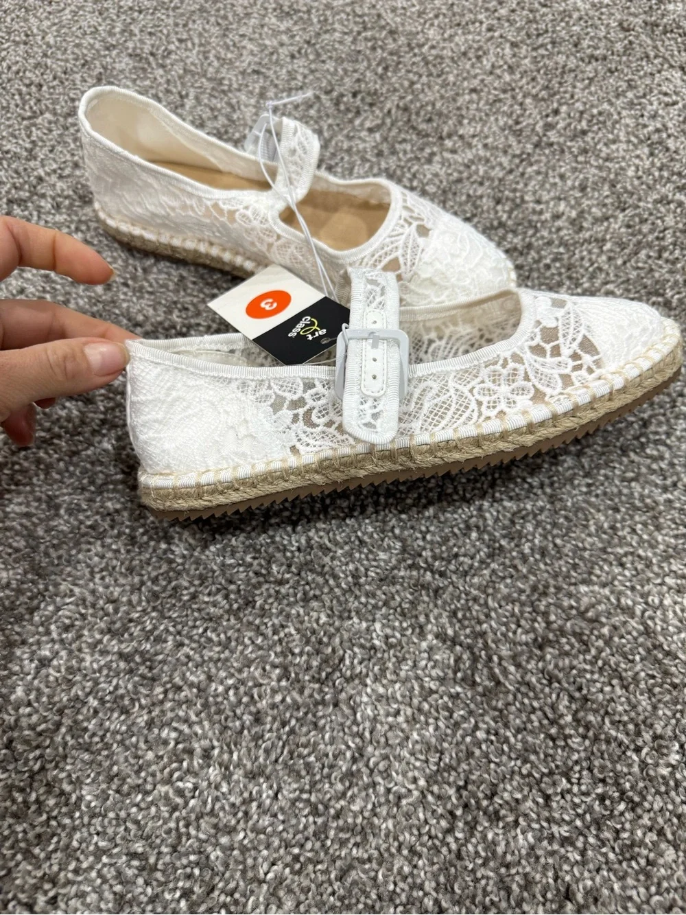 art class White Lace Mary Jane Espadrille Flats